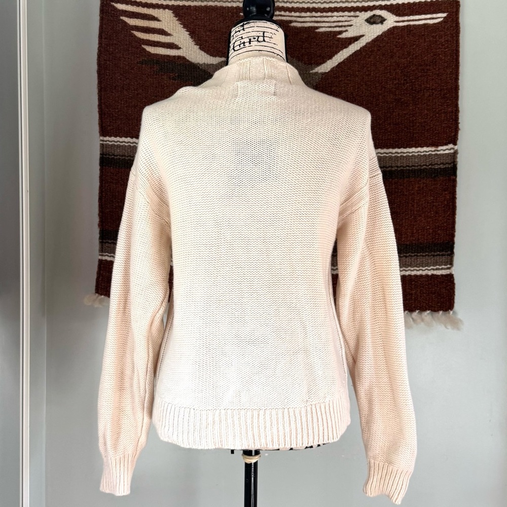 Everlane Wool Cream Cable Knit Mock Neck Sweater - Picture 4 of 10